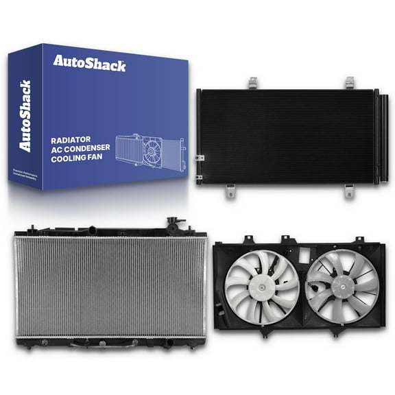 AutoShack Radiator, A/C Condenser & Radiator Cooling Fan Assembly Compatible with Toyota & Lexus, Camry 2008-2009 Venza 2009-2016 ES350 2007-2011, FWD AWD V6 3.5L
