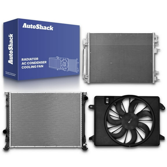 Autoshack Radiator with AC Condenser & Cooling Fan Assembly for 2009-2022 Dodge Challenger 2009-2011 2015-2017 2022 Charger 2009-2022 Chrysler 300 2.7L 3.5L 3.6L 5.7L V6 V8 AWD RWD RKPKG0300208