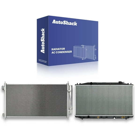 AutoShack Radiator Air Conditioning A/C Condenser | Replacement for 2008-2012 Honda Accord 2012-2015 Honda Crosstour | 2-PC