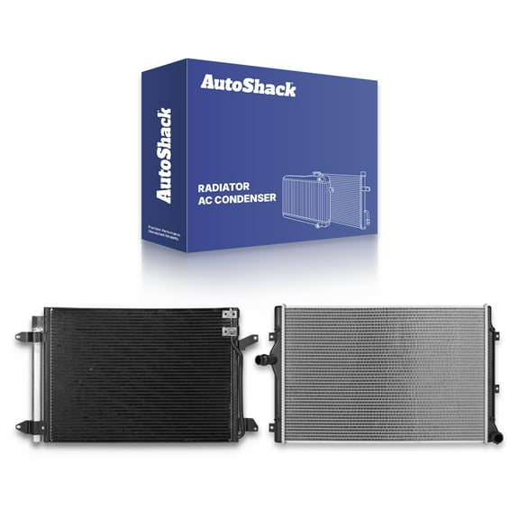 AutoShack Radiator & A/C Condenser Compatible with Volkswagen, Jetta 2011-2014 Beetle 2013-2015, FWD L4 2.0L