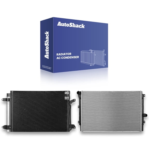 AutoShack Radiator & A/C Condenser Compatible with Volkswagen, Jetta 2014 Beetle 2014-2015, FWD L4 1.8L 2.0L