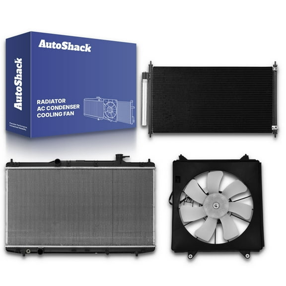 AutoShack Radiator, A/C Condenser & Radiator Cooling Fan Assembly Compatible with Honda, Accord 2013-2016, FWD L4 2.4L