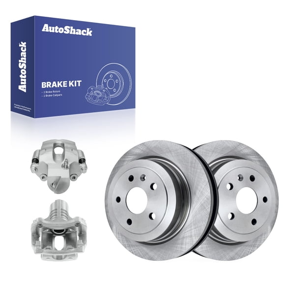 AutoShack Rear Brake Rotors & Calipers for Cadillac, CTS 2008-2013, AWD RWD V6 3.0L 3.6L - 13.35" (339.2 mm), 5-Lug
