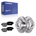 thumbnail image 1 of AutoShack Rear Brake Rotors & Premium Pads for Volkswagen & Audi, Beetle 2013 GTI 2012-2014 Eos 2012-2016 A3 2011-2013 Golf 2014, FWD L4 2.0L L5 2.5L - 9.95" (252.8 mm), 9-Lug, 1 of 5