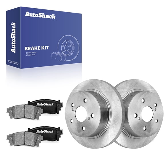 AutoShack Rear Brake Rotors & Ceramic Pads for Toyota, RAV4 2019-2024 Camry 2018-2025 Corolla Cross 2022-2024 C-HR 2018-2022, FWD AWD L4 2.0L 2.5L V6 3.5L - 11.06" (281 mm), 5-Lug