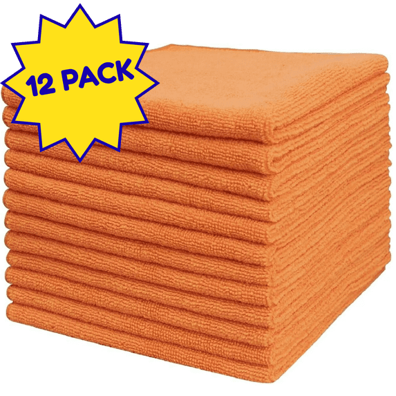 12-pack AUTOSTENA Microfiber Cleaning Cloths, 16 x 16 inches, 400 GSM