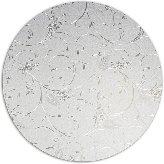 Autotech Park Precut Elegant Flower Circle Window Film Shade, Self Adhesive Static Cling, 31 inches diameter