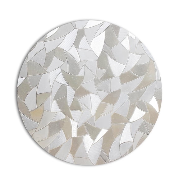 Autotech Park Precut Modern Mosaic Circle Window Film Shade, Self Adhesive Static Cling, 18 inches diameter