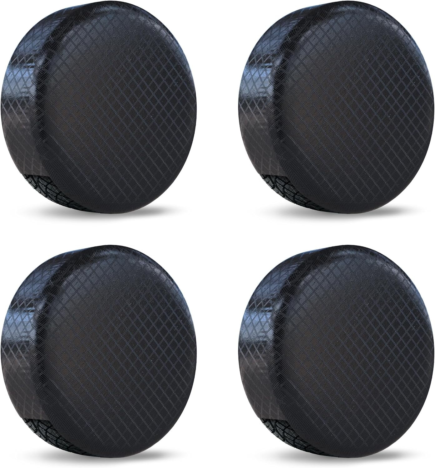 Black Oxford Protective Tire Covers for Trucks and SUVs, 19-22 Inches, 4 Pack