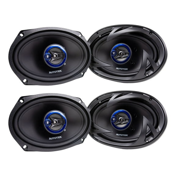 Autotek 4 Pack Street Machine 6x9 in. 3-Way Car Audio Universal Coaxial Speakers