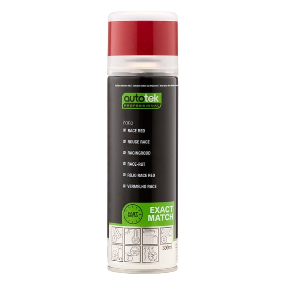 Autotek Professional Exact Match Car Spray Paint, Ford Race Red Aerosol Spray, 300 ml