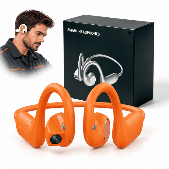 Autovue Headphones,Autovue Povbuds Pro,1080P POV Camera Earbuds with EIS Stabilization, 120° Wide-Angle View, IP56 Sweat, Splash & Dust Resistance, Open-Ear Headphones for Work, Travel & Outdoor Use
