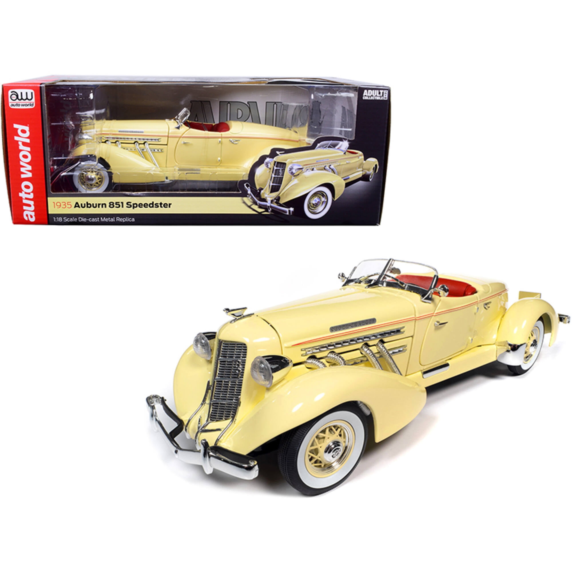Autoworld AW297 1-18 Diecast 1935 Auburn 851 Speedster Model Car&