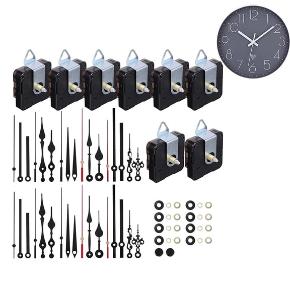 Autpvcol 8 pack Quartz Movement, Non-Ticking, Quiet Movement with 8 Clock Hands, Set for Watch Repair, 13 mm + 18 mm DIY Replacement (Clock not included)