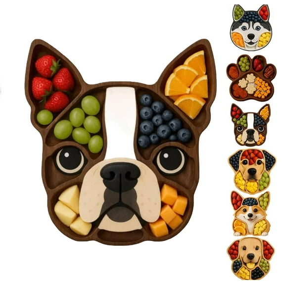 Autpvcol Fruit Platter Tray for Parties, Wooden Dog Themed Fruit Platter, Perfect for Dog Birthday Parties and Events Serve in Style with our Fruit Charcuterie Platter Tray for Parties
