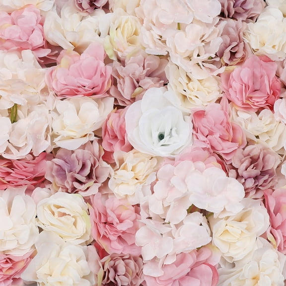 Autrinix 12-Piece Artificial Flower Wall Panel Set, Realistic Silk Flowers for Wedding Decorations, DIY Floral Wall Panels for Parties, Outdoor & Indoor Use, White, Pink & Yellow
