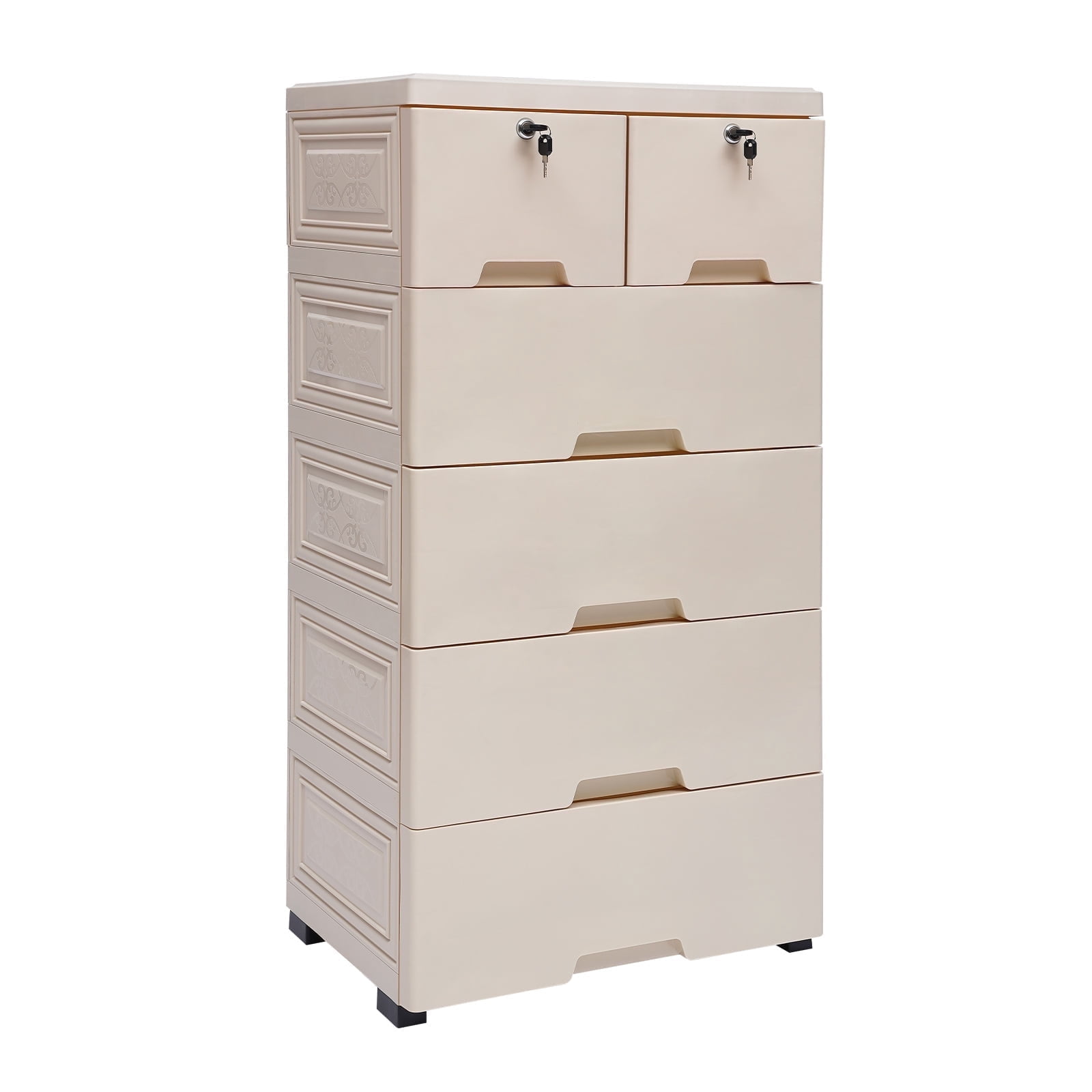 Autrinix 6-Drawer Storage Cabinet, Vertical Plastic Dresser with ...