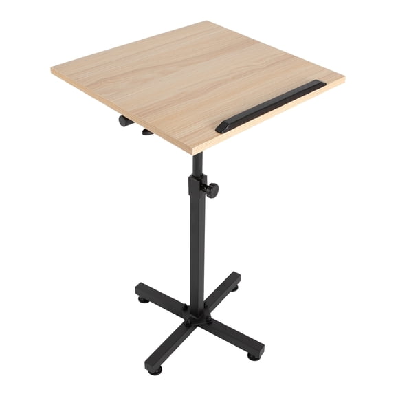 Autrinix Adjustable Desktop Bookshelf, Lectern Podium Stand with 360 Rotatable Panels, Solid Wood and Steel, Multifunctional Book Stand for Comfortable and Versatile Use