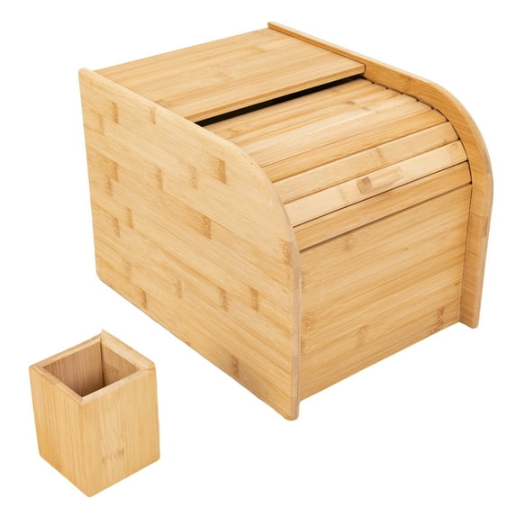 Autrinix Bamboo Rice Container, 22.05 lbs Capacity, Airtight, Moisture-Proof Design with Sliding Lid, Non-Slip Base, Perfect for Kitchen & Grain Storage, Eco-Friendly & Durable