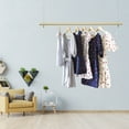 thumbnail image 1 of Autrinix Ceiling-Mounted Clothing Rack with Adjustable Height, 66.14lbs Load Capacity, Modern Gold and Silver Finish, Perfect for Retail Stores or Home Use, 1 of 11