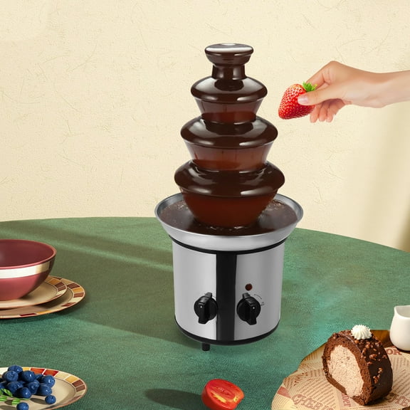 Autrinix Chocolate Fountain Machine, 4-Tier Stainless Steel Design, 60.86oz Capacity, Electric Operation for Parties, Birthdays, Weddings, and Chocolate Fondue Fun