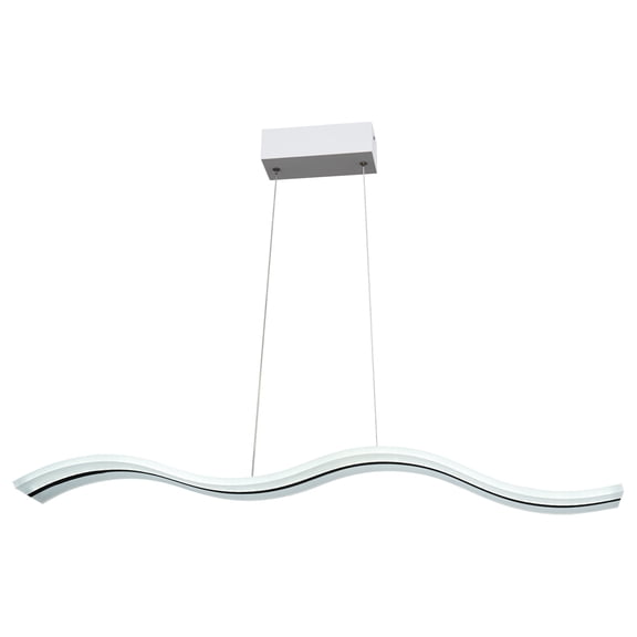 Autrinix Dimmable LED Pendant Light, 3000K-6500K Adjustable Brightness, Waterproof Acrylic Wave Chandelier For Bedroom, Caf, Office & Commercial Spaces