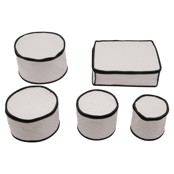 Autrinix Dinnerware Storage Bag Set, 5-Piece Cutlery Organizer for Plates & Cups, Durable Polyester Fiber, Non-Slip, Foldable for Travel, Camping, and Kitchen Storage