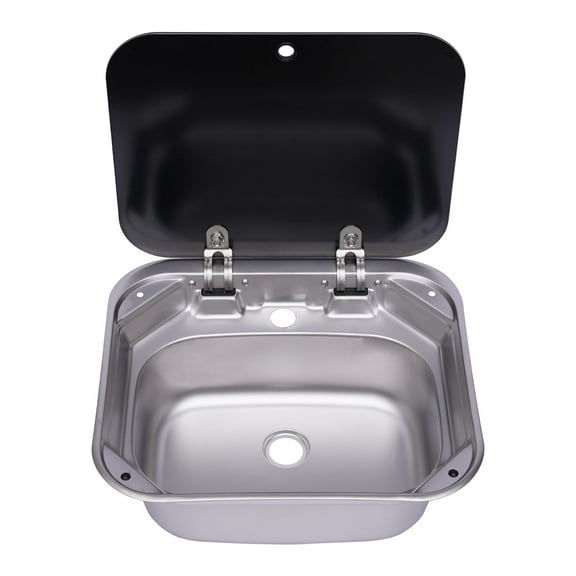Autrinix Durable Stainless Steel Outdoor Kitchen Sink, Overflow-Proof, Large Capacity RV Sink with Pre-Drilled Hole and Drain Plug for Camper, Motorhome, Boat