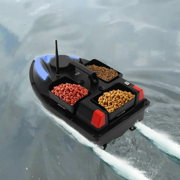 Autrinix Fishing Bait Boat with LED Lights, Dual Motors, 5200mAh Battery, Remote Control Distance 500m for Precise Baiting and Fishing