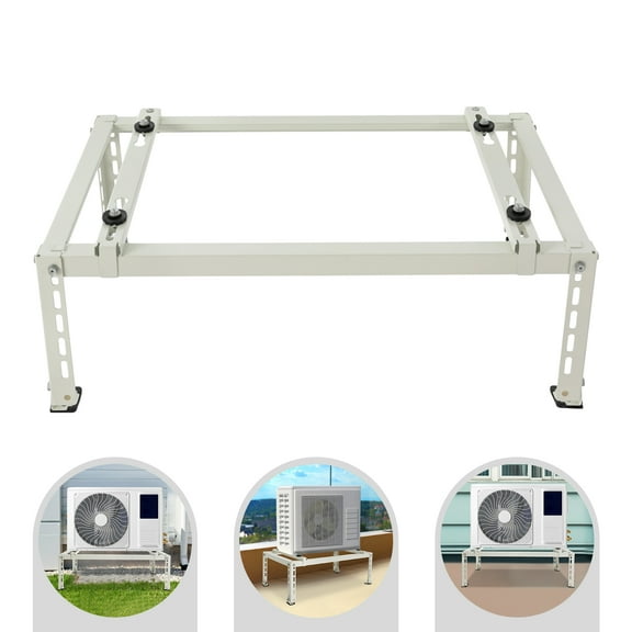 Autrinix Heavy-Duty AC Unit Bracket, Outdoor Mounting Stand with Shock Absorber, Adjustable Steel Frame for AC Support, Rust-Resistant and Load-Bearing