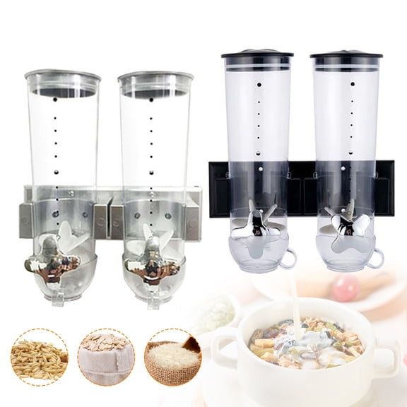 Autrinix Large Capacity Cereal Dispenser, 0.79 Gallon, Wall-Mounted Storage for Grains, Nuts, and Dry Foods, with Airtight Lid and Space-Saving Design