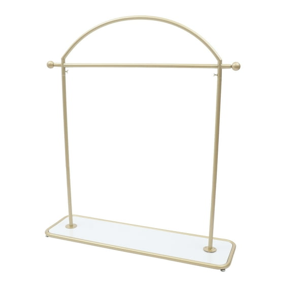Autrinix Metal Garment Rack with Adjustable Height, 48-Inch Rod & Wood Shelf, Versatile Design for Hanging Clothes, Shoes & More – Ideal for Home, Bedroom & Office