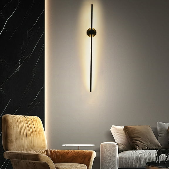 Autrinix Modern Black Wall Sconce, Linear LED Light Fixture With 20W Output & Horizontal/Vertical Mounting For Contemporary Homes & Commercial Spaces