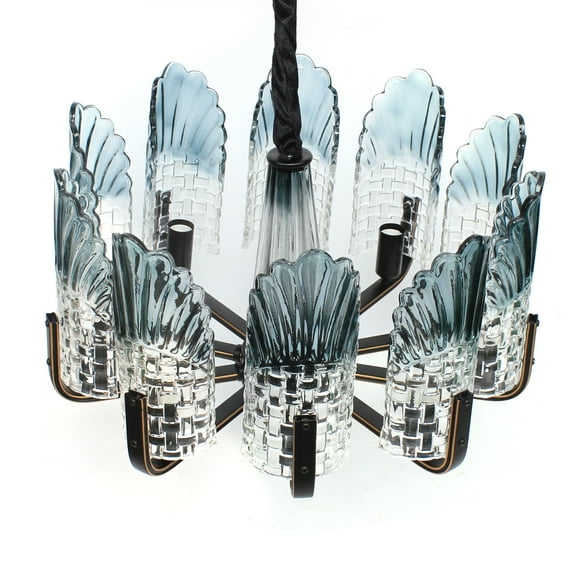 Autrinix Modern Crystal Chandelier, 10 E12 Bulb Fixture With Iron & Glass Construction, Dimmable Lighting For Hallways, Kitchens & Sloped Ceilings