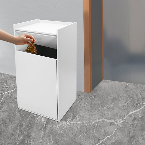 Autrinix Modern Freestanding Trash Can with Eco-Friendly Ecological Boards, 27.24 Quart Capacity, Ideal for Public Spaces and Cafeterias