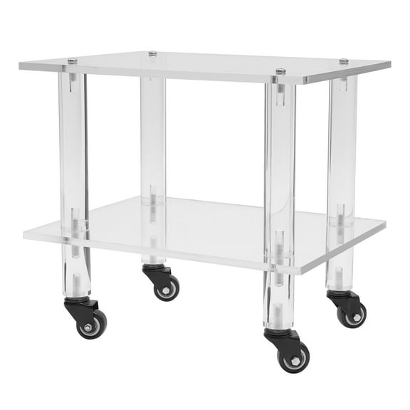 Autrinix Rolling Printer Stand, Heavy-Duty Acrylic Trolley with Casters, Adjustable Mobile Cart for Office Workspace