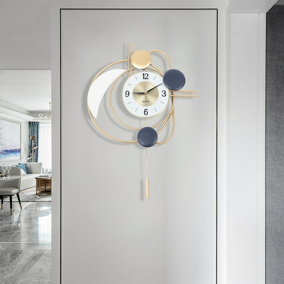 Autrinix Silent Wall Clock with Quartz Sweep Movement No Ticking Sound, Smooth Running Hands, Automatic Pendulum Swing, Perfect for Living Rooms, Offices, and Bedrooms