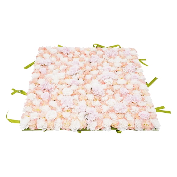 Autrinix Silk Flower Wall Panel with Roses and Hydrangeas, Vibrant Pink & White, Waterproof, No Maintenance, Perfect for Weddings, Parties, Backdrops, and More
