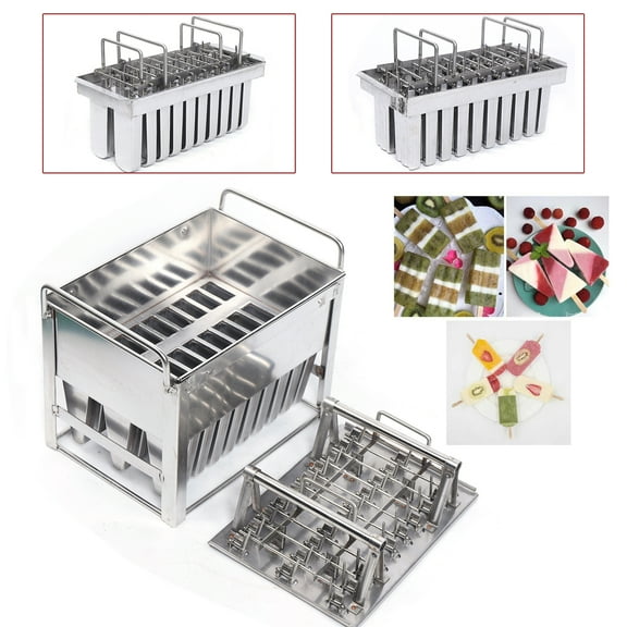 Autrinix Stainless Steel Popsicle Mold, 20-Cavity Set with Sticks, Perfect for DIY Popsicles, Ice Cream, and Frozen Desserts for Kids & Adults
