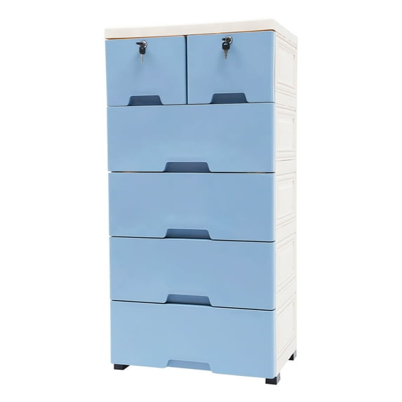Autrinix Storage Drawers For Clothes, Modular Plastic Dresser With 6 Drawers & Top Platform, Easy-Clean PP Material, Space-Saving Cabinet For Kids Room Closet Porch