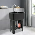 thumbnail image 1 of Autrinix Utility Sink for Laundry & Pet Washing, Freestanding Black Sink with 360° Rotating Faucet, Large Drainage Capacity, 1 of 11