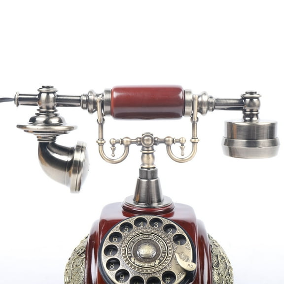 Autrinix Vintage Rotary Telephone, Brown Classic Design with Modern Communication Tech, Perfect for Home, Office, and Gift Ideas