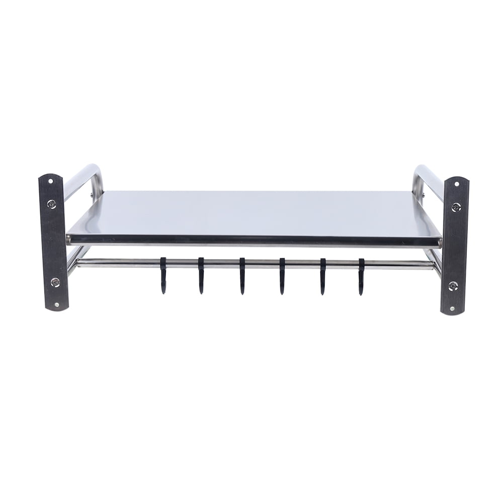 Wall Mounted Toaster Autrinix Wall Mount Spice Rack, 304 Stainless Steel Adjustable 2-Tier ...
