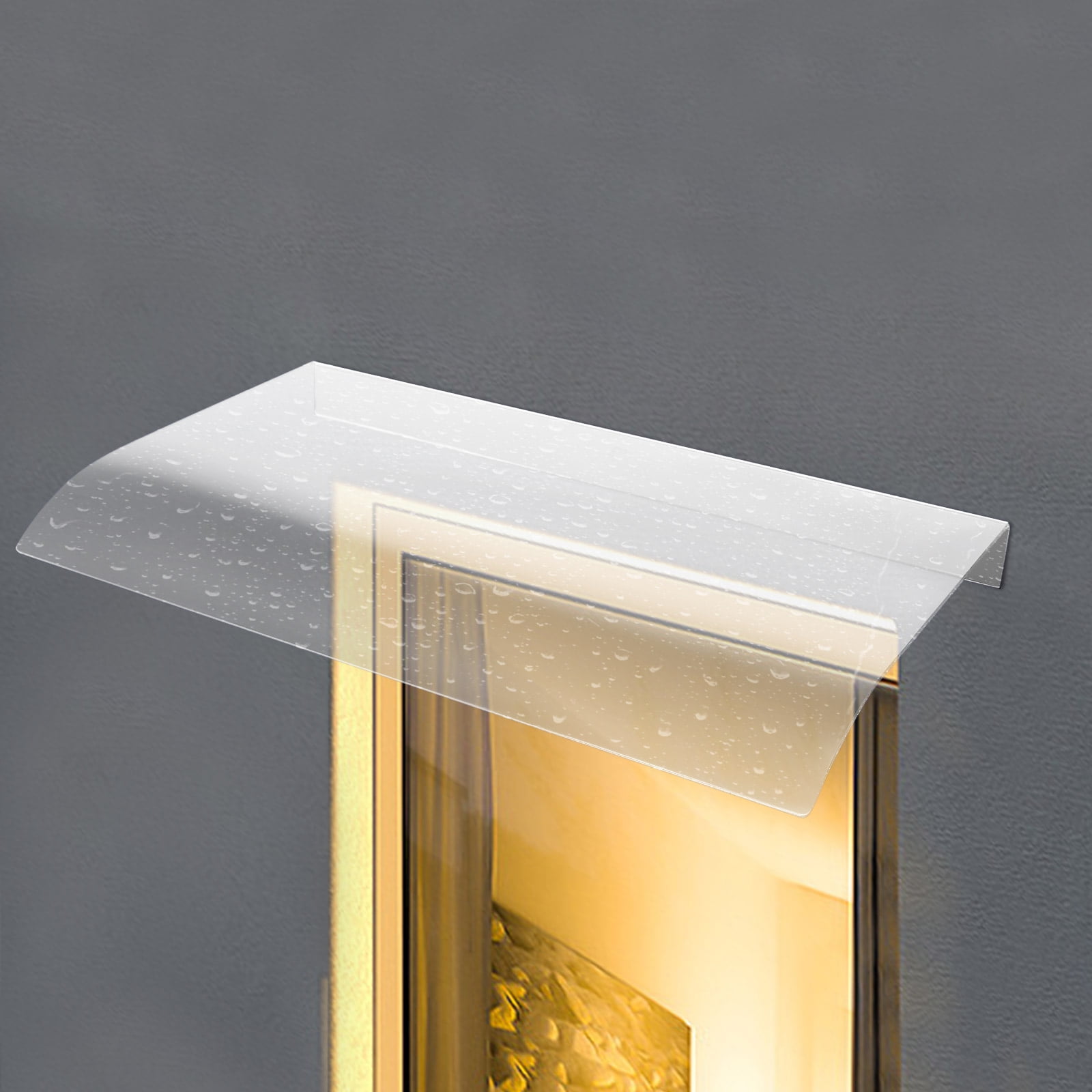 Autrinix Weatherproof PC Awning Canopy, 31.5x19.7 in, Clear Curved ...