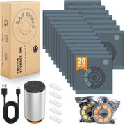 Autrovia Filament Storage Bags, 20Pcs 3D Printer Filament Vacuum Storage Bags with Auto Pump and 5 Sealing Clips, Airtight Moisture-Proof Reusable Filament Bags for 3D Filament Storage 12.6" X 13.4"