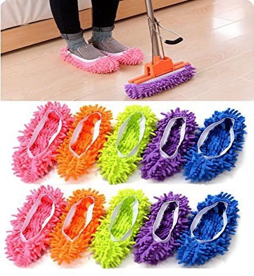 Washable Mop Slippers Microfiber 2x Lazy Foot Socks Cleaner Foot Shoes for