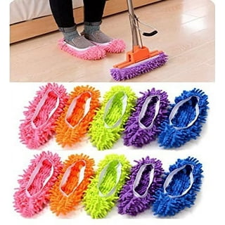 Pair House Floor Polishing Dusting Cleaning Foot Socks Shoes Mop Slippers  Blue - Bed Bath & Beyond - 17604886