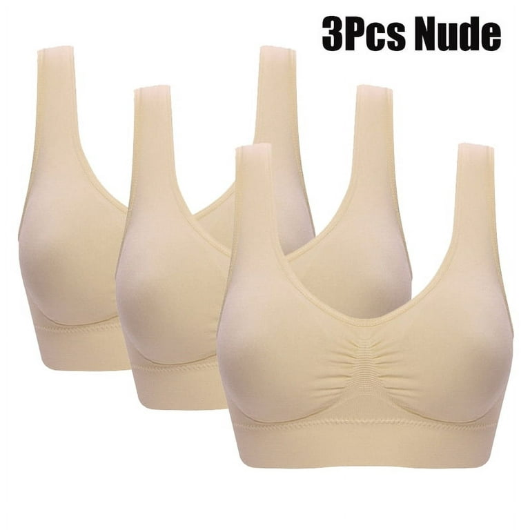 Autrucker 3pcs/set Sexy Women Bra Plus Size Seamless Bra No pad Underwear  Wireless Comfortable Active Bra