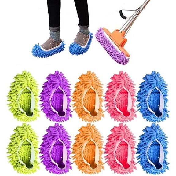 Autrucker Washable Lazy House Mop Dust Slippers Shoes Cover Home Cleaning Tools Reusable Microfiber Floor Cleaning