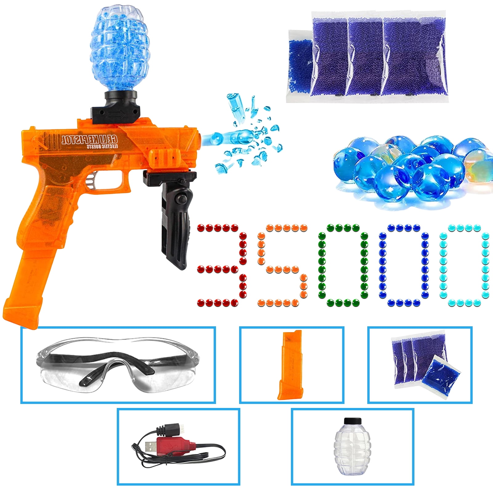 30,000 Water Beads Eco Friendly Gel Balls for Ferventoys Electric Gel  Blaster Toy Blue 3 Pack 